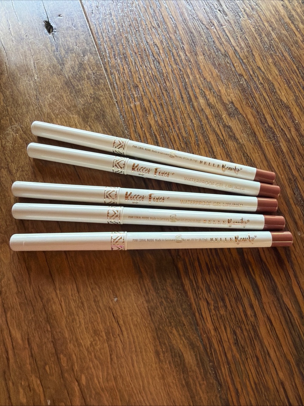 Belle Beauty Lip Liners Lot Of 5 Waterproof Pink Coral Nude Resellers Sale!
